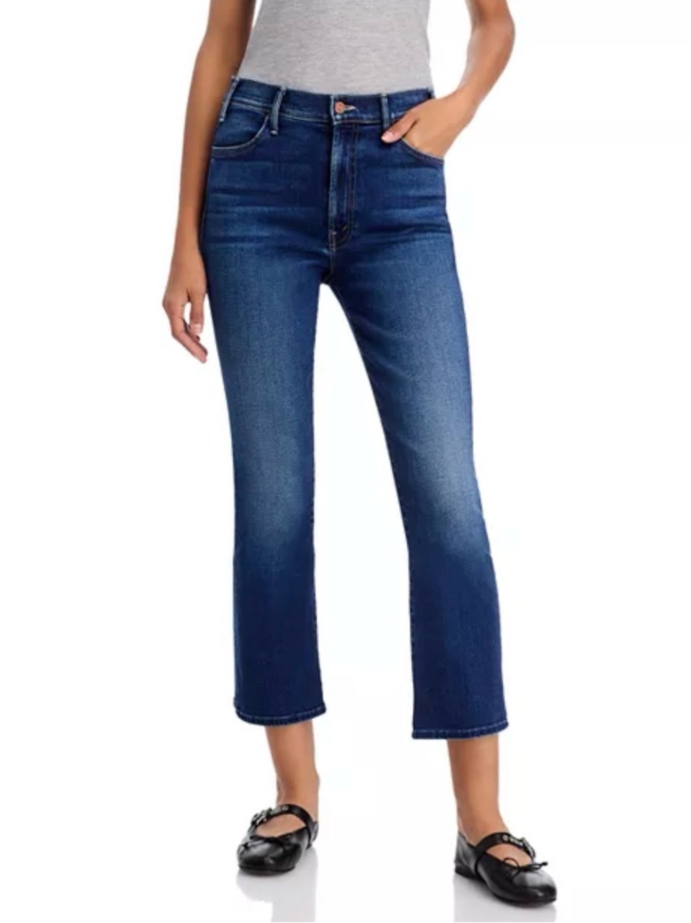 MOTHER Hustler Ankle in Taking Chances High-Rise Cropped Jeans NWOT